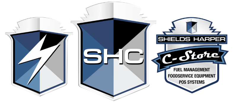 Offical logos for Shields Harper & Company fueling parts and equipment, C-store and EV Charging