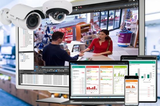 Retail technology video cloud surveillance Instead of hours to<br />
detect theft and fraud<br />
Use your cameras<br />
or ours Customer access to Insight Cloud Services<br />
View videos, alarms,<br />
and transactions